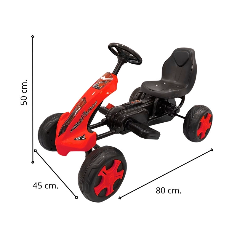 AUTO BATERIA GO KART ELE CTRICO INFANTIL VOLT ROJO - 3