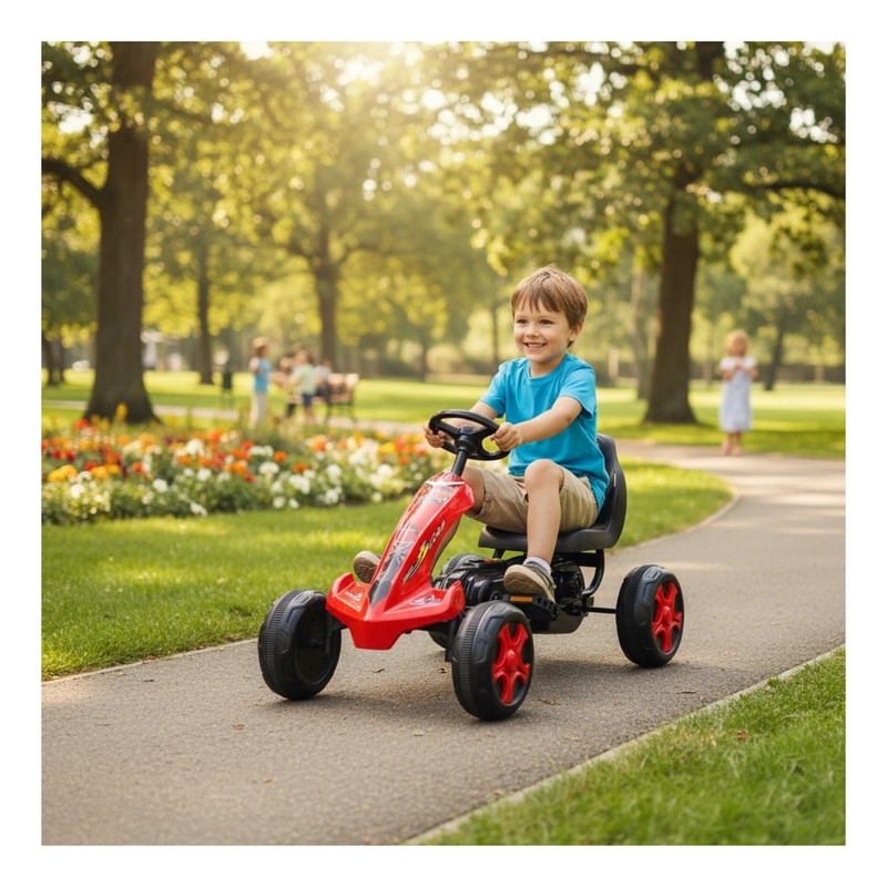 AUTO BATERIA GO KART ELE CTRICO INFANTIL VOLT ROJO - 6