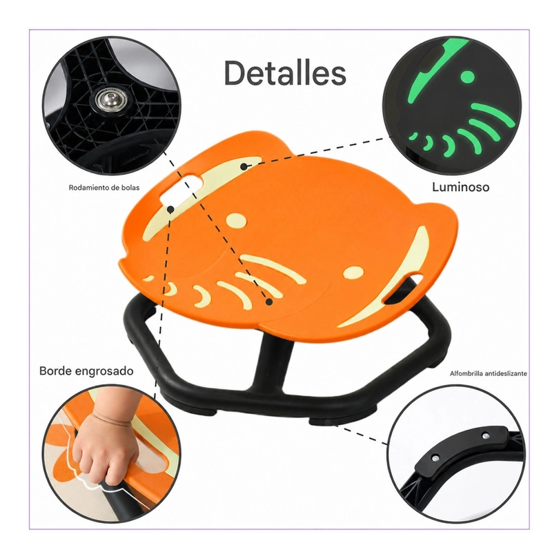 SILLA GIRATORIA SENSORIAL INFANTIL ORBIT GLOW 360° ELEFENTE - 8