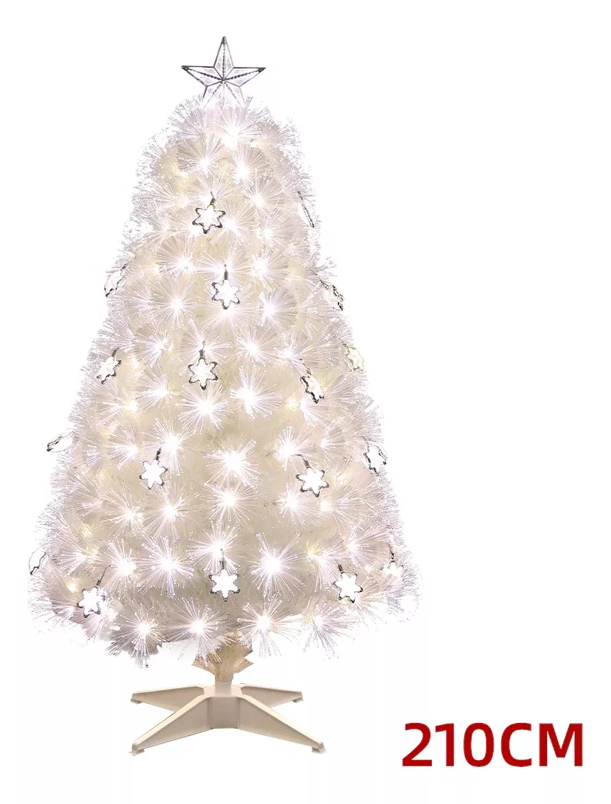 ÁRBOL DE NAVIDAD BLANCO ESTRELLAS LUCES LED INCLUIDAS 210CM - 1