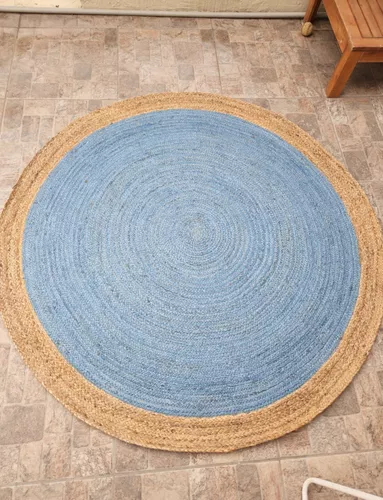 ALFOMBRA 100% YUTE NATURAL REDONDA TRENZADO A MANO - 1