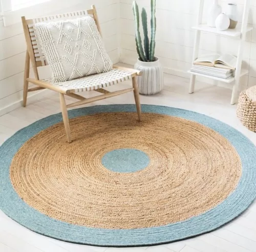 ALFOMBRA 100% YUTE NATURAL REDONDA TRENZADO A MANO - 2