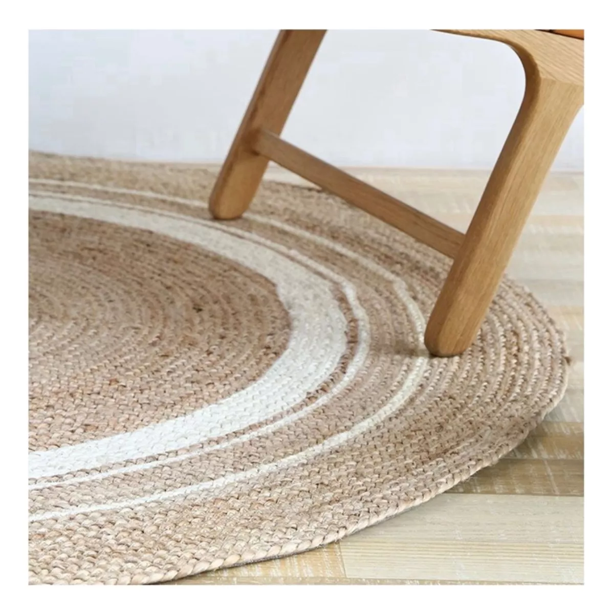 ALFOMBRA 100% YUTE NATURAL REDONDA TRENZADO A MANO - 4