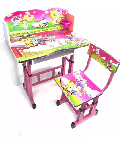 ESCRITORIO SILLA MULTIUSO MESA JUEGO NIÑA MADERA AJUSTABLE - 2