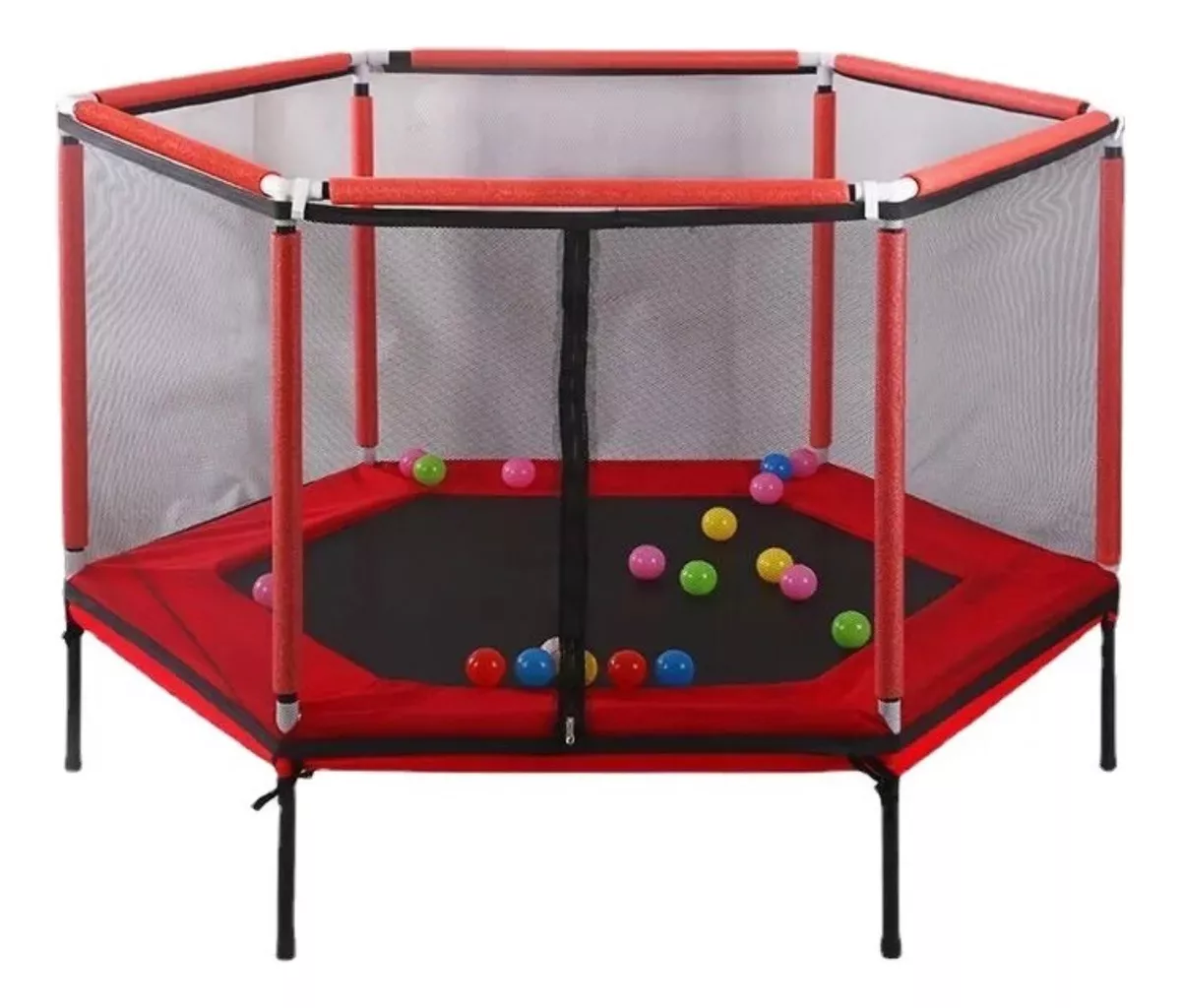 TRAMPOLÍN CON RED DE SEGURIDAD 5 PERSONAS 1.4M X 1.2MT ALTO - 2