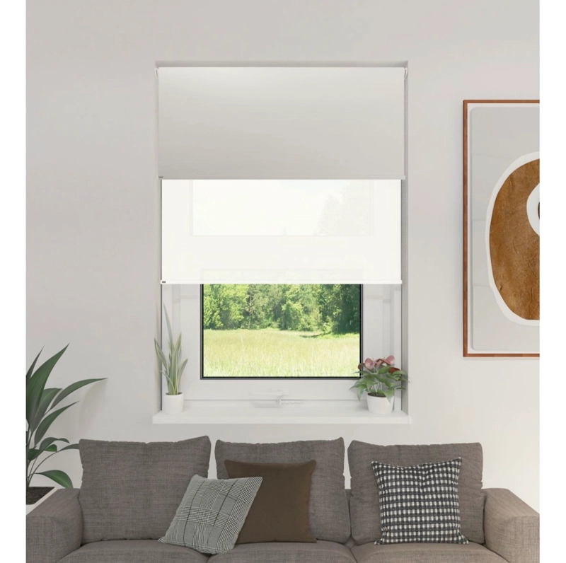 ROLLER DOBLE BLACKOUT + SUNSCREEN 180X200 TELA LINO - 1