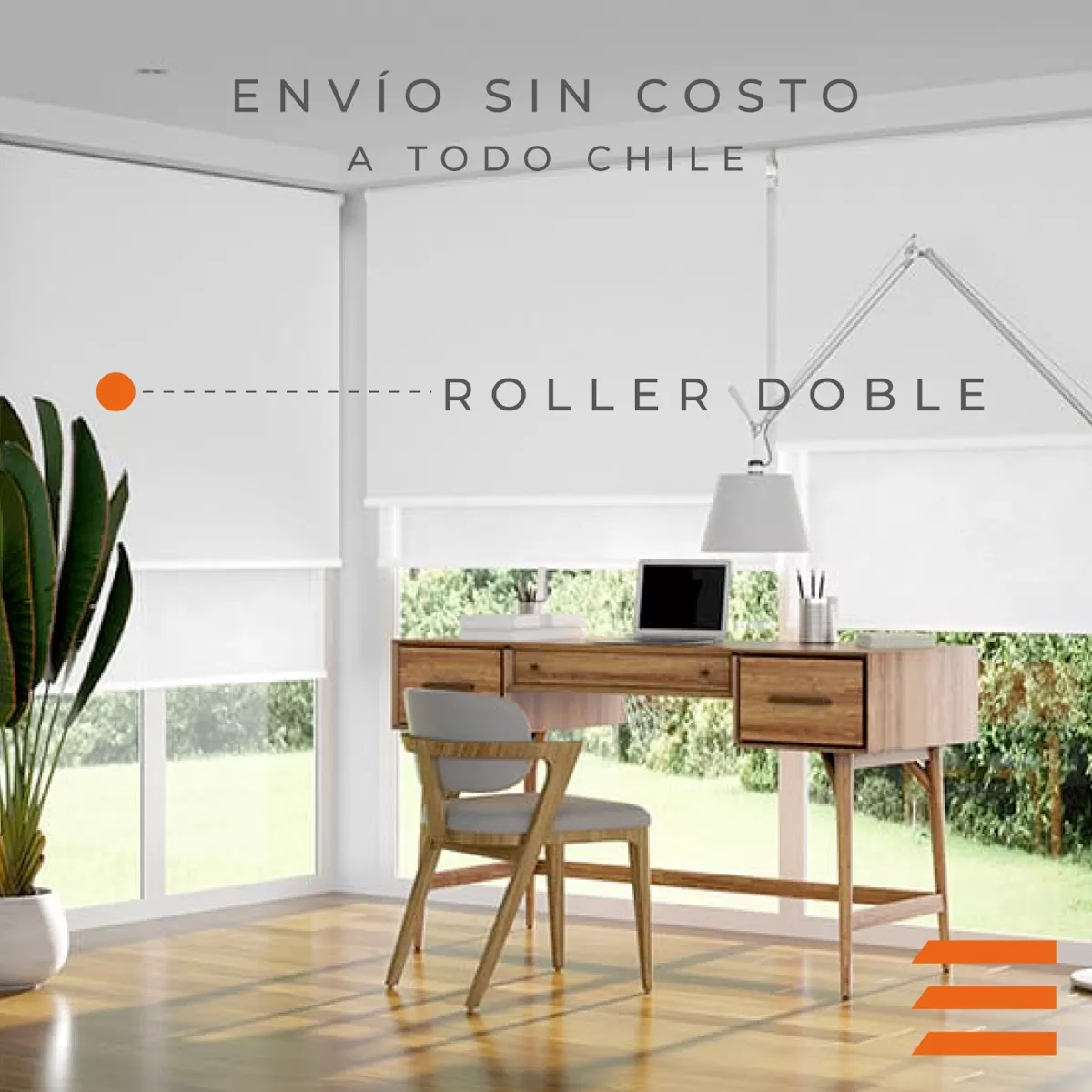 ROLLER DOBLE BLACKOUT + SUNSCREEN 140X200 TELA LINO - 3