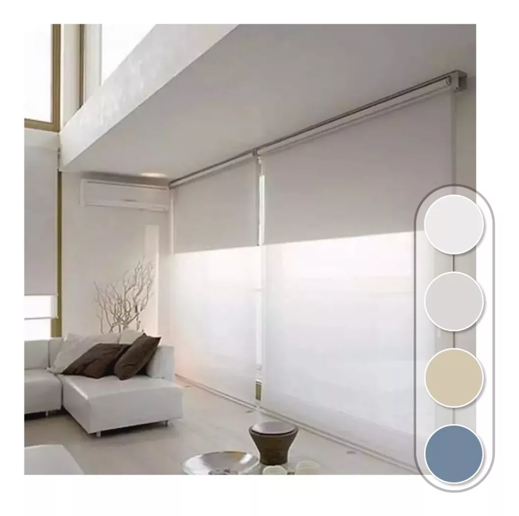 ROLLER DOBLE BLACKOUT + SUNSCREEN 140X200 TELA LINO - 4