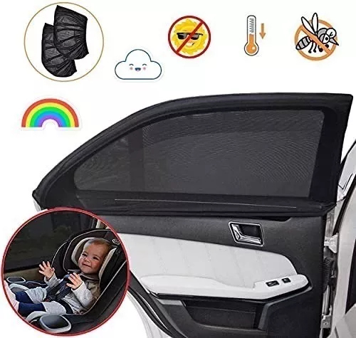 SET PARASOL TRASERO AUTO PROTECCION UV MOSQUITOS PRIVACIDAD - 1