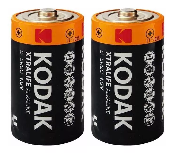 PILAS D KODAK ALCALINAS 1.5V LARGA DURACION PACK 2 UNIDADES - 2