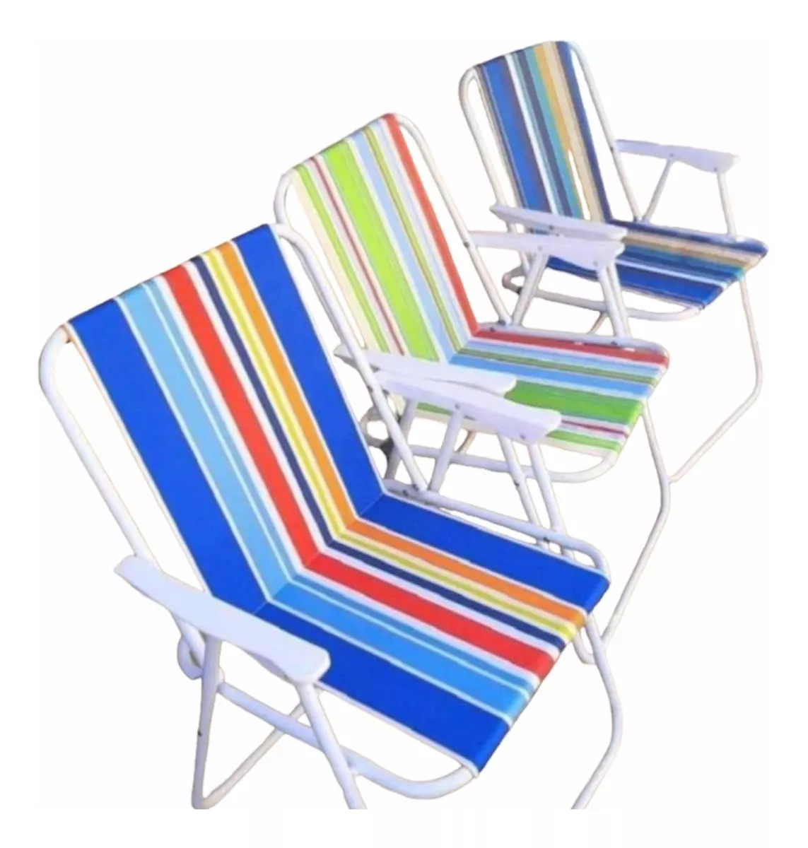 PACK 2 SILLAS DE CAMPING PISCINA PLAYA PLEGABLE LIVIANA - 1