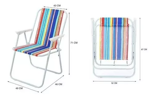 PACK 2 SILLAS DE CAMPING PISCINA PLAYA PLEGABLE LIVIANA - 5