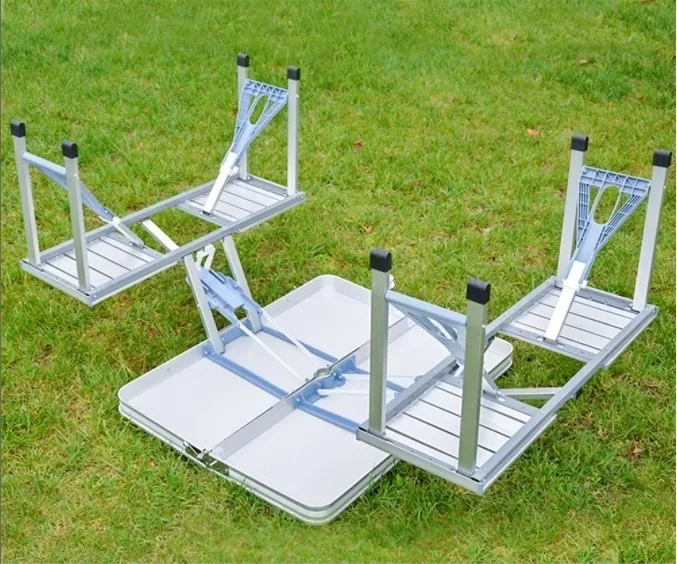 MESA ALUMINIO PLEGABLE CAMPING PICNIC MALETA 4 ASIENTOS - 4
