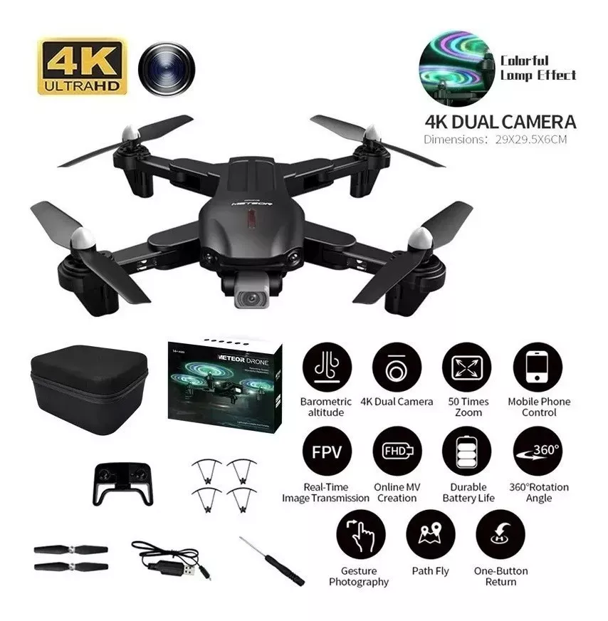 SMART DRONE CAMARA DUAL 1080P HD WIFI FPV PLEGABLE 4K - 2