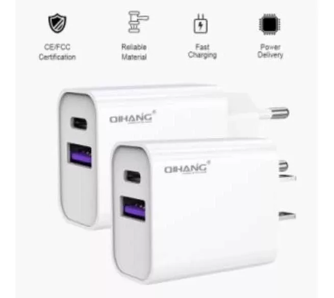 ADAPTADOR QIHANG CARGA RÁPIDA USB TIPO C 20W IPHONE ANDROID - 4