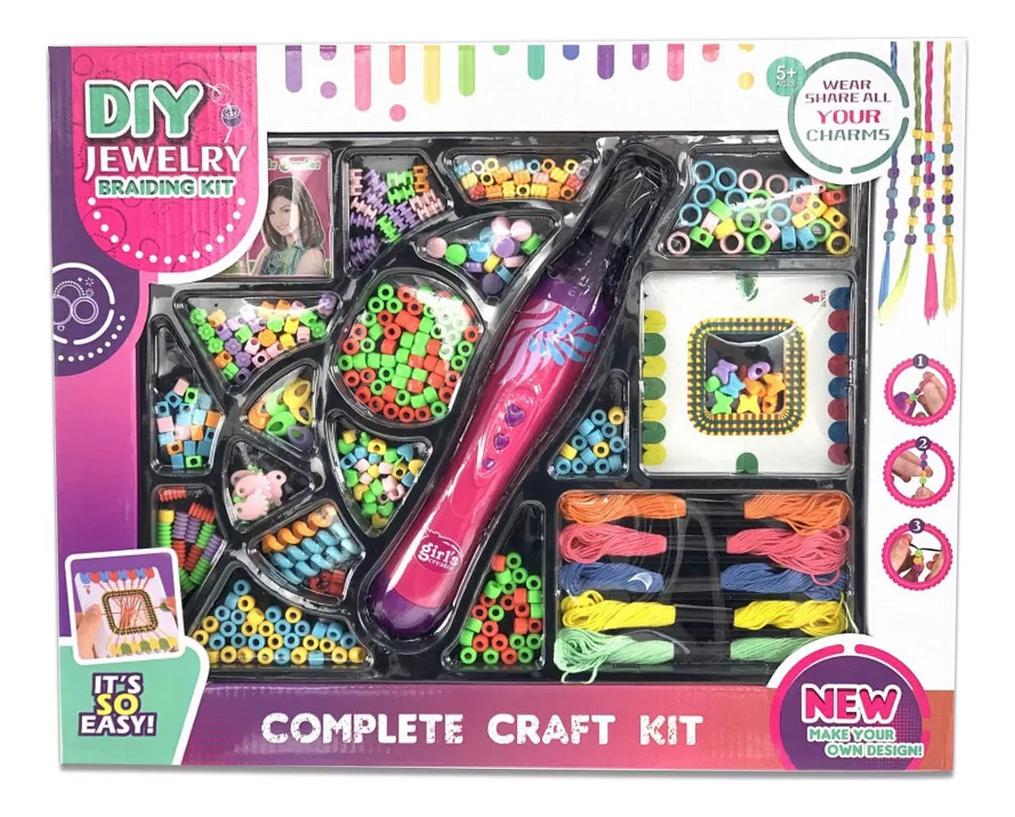 JUEGO MAQUINA TEJER PELO INFANTIL SET EMBELLECEDOR CABELLO - 1