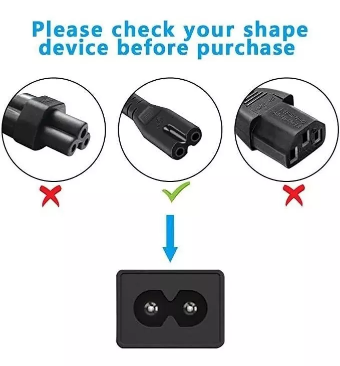 CABLE PODER TIPO OCHO CON COBRE CORRIENTE NOTEBOOK IMPRESORA - 2