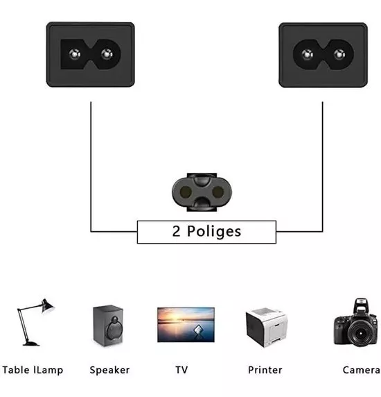 CABLE PODER TIPO OCHO CON COBRE CORRIENTE NOTEBOOK IMPRESORA - 3