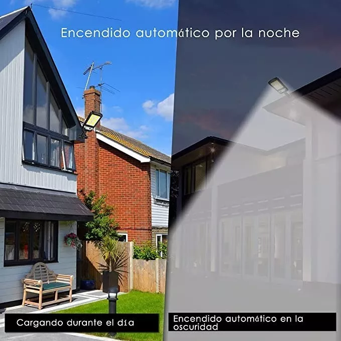 FOCO LÁMPARA LED SOLAR 200 W SENSOR MOVIMIENTO MURALLA - 4