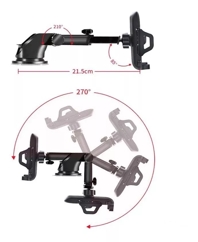 PORTA SMARTPHONE BRAZO EXTENSIBLE PARA PARABRISAS Y TABLERO - 4