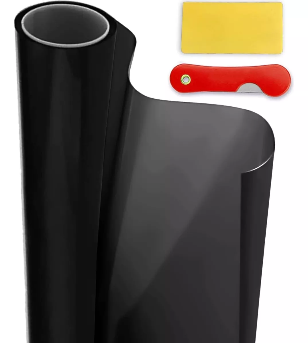 PAPEL AHUMADO POLARIZADO PARA AUTO CASA OFICINAS COLOR NEGRO - 1