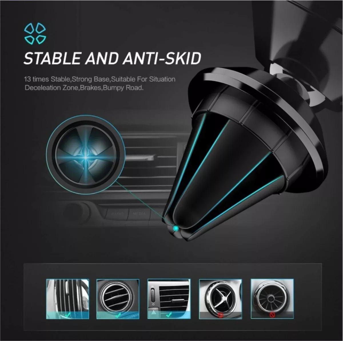 HOLDER DE IMAN PARA AUTO 360 GRADOS MAGNÉTICO PARA CELULAR - 4