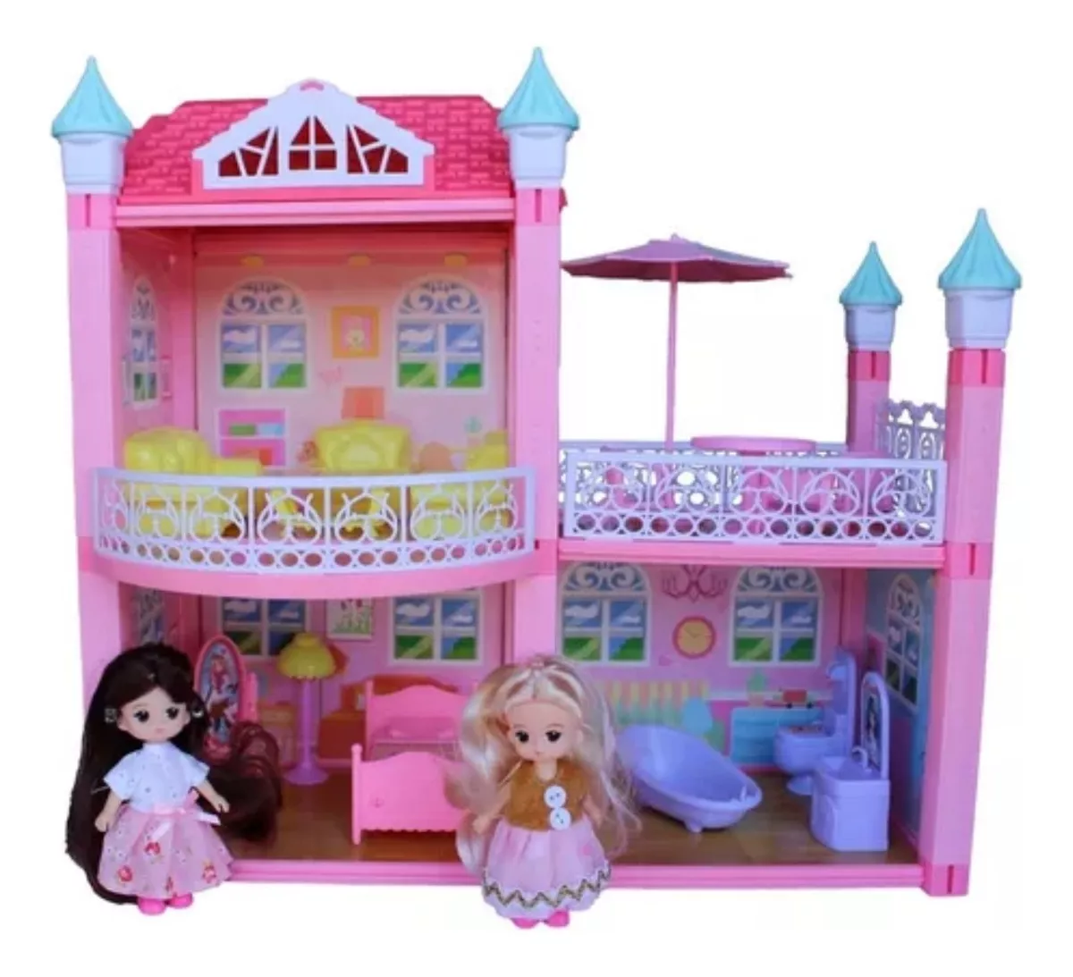 CASA DE MUÑECAS CASTILLO ARMABLE JUGUETE INFANTIL 105PCS - 1