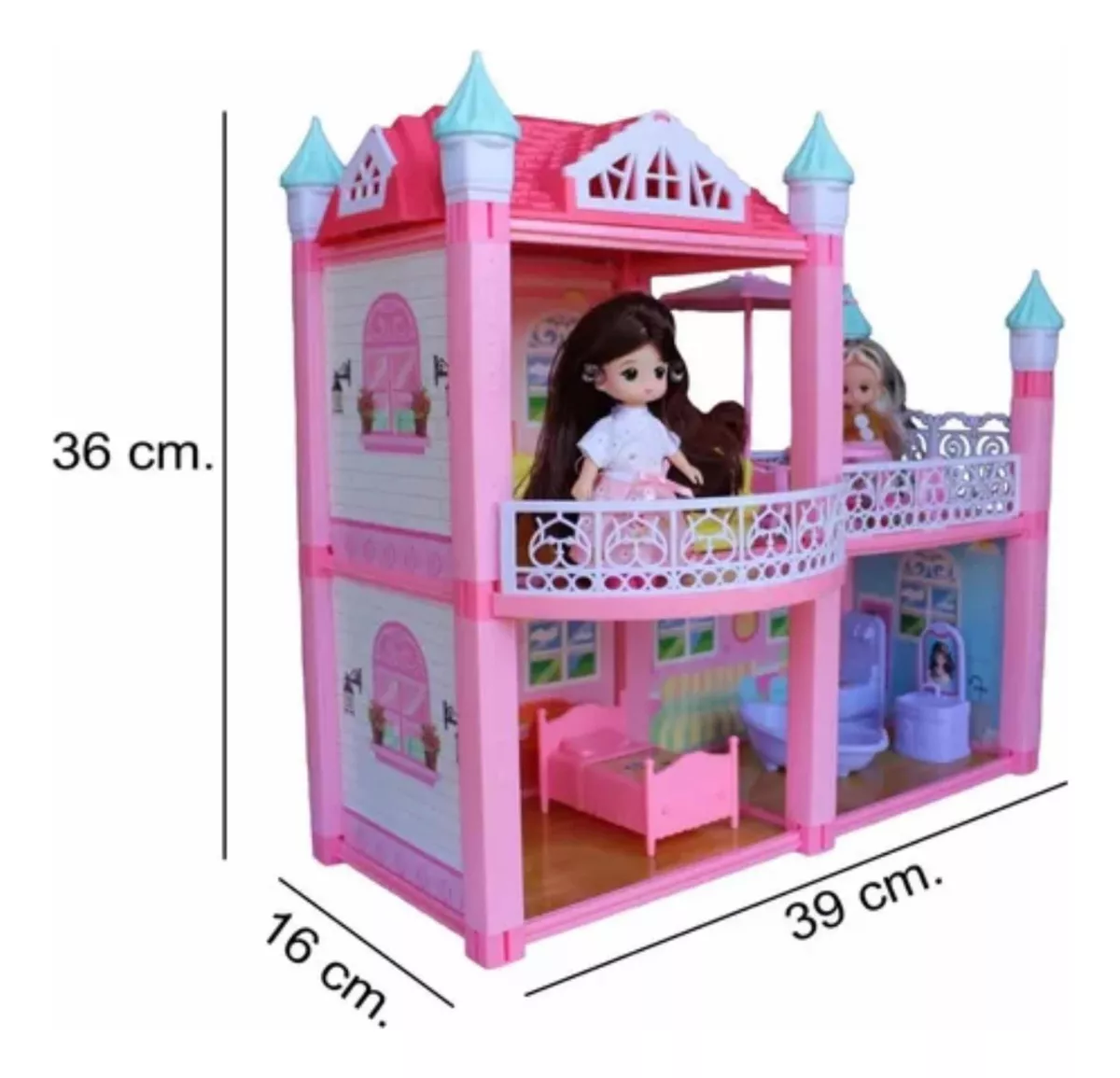 CASA DE MUÑECAS CASTILLO ARMABLE JUGUETE INFANTIL 105PCS - 2