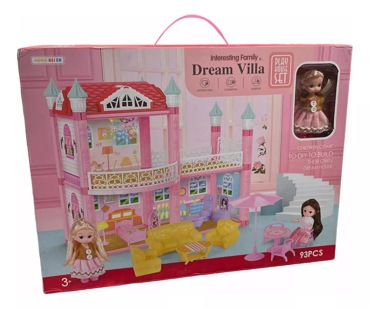 CASA DE MUÑECAS CASTILLO ARMABLE JUGUETE INFANTIL 105PCS - 3