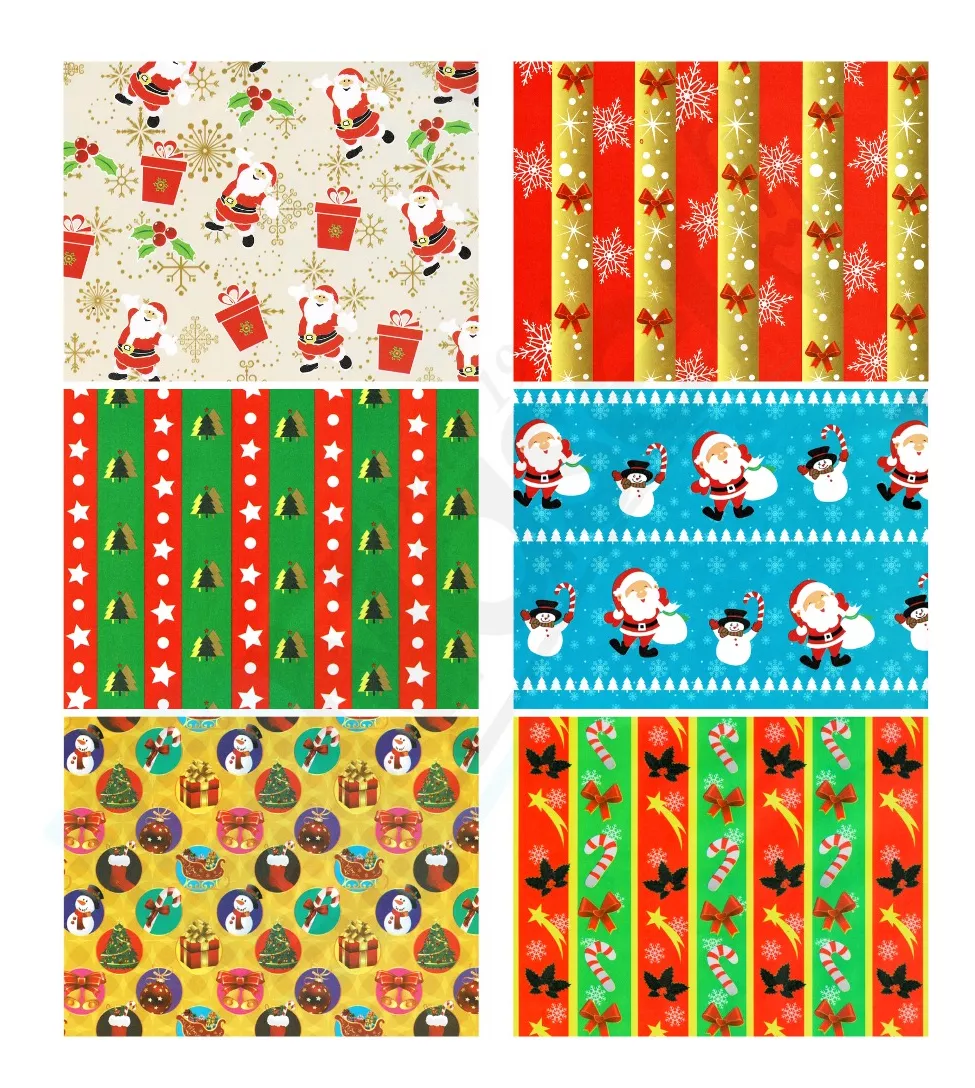 PACK X50 PLIEGOS PAPEL DE REGALO PLIEGOS PAPEL DE REGALO 70X100CM NAVIDAD - 3