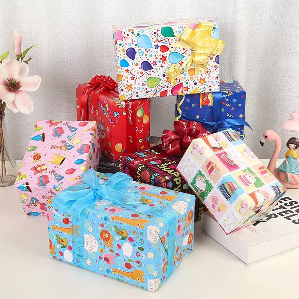 PACK X50 PLIEGOS PAPEL DE REGALO PLIEGOS PAPEL DE REGALO 70X100CM CUMPLEAÑOS CELEBRACION - 3