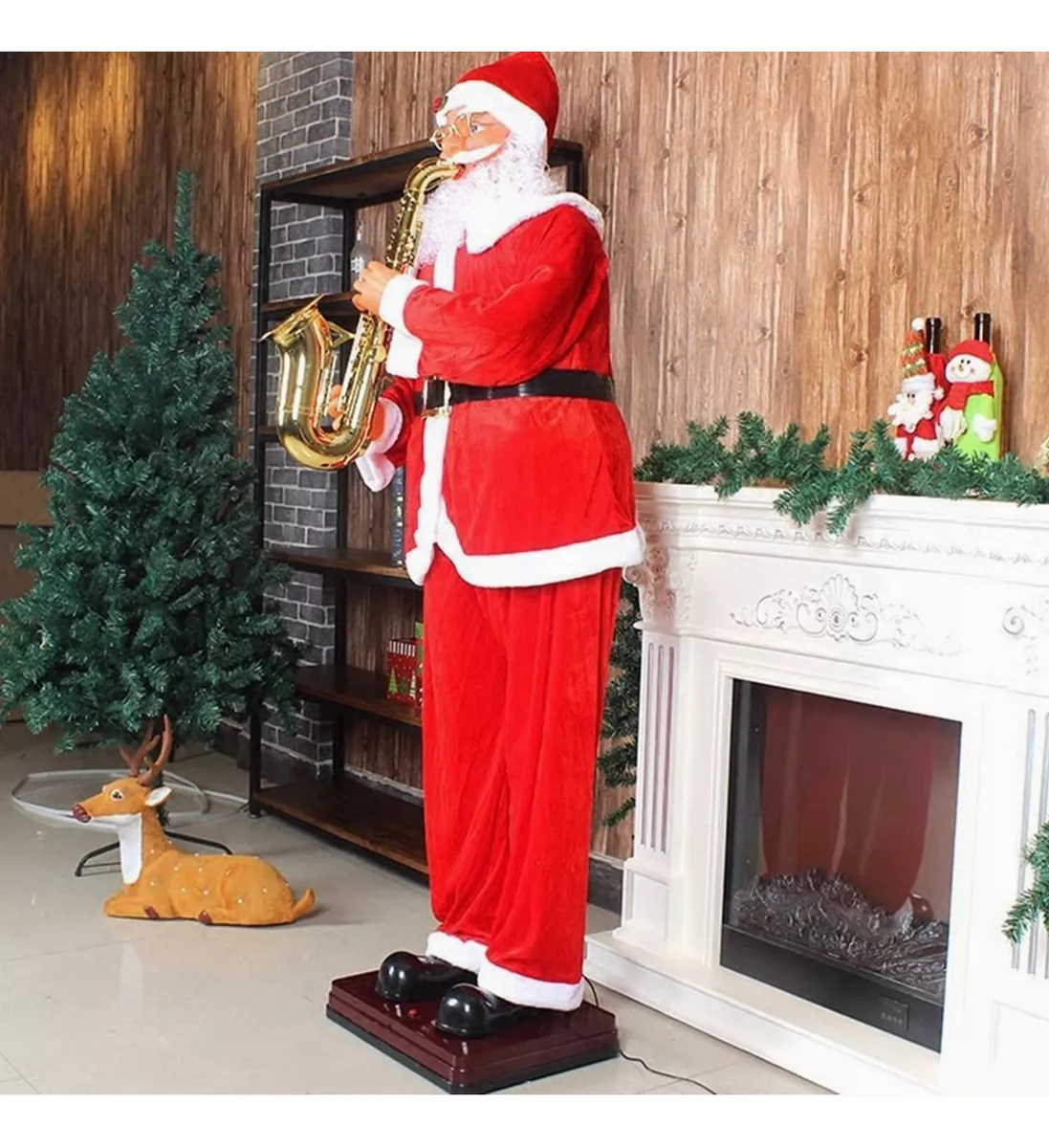 SANTA CLAUS GIGANTE VIEJO PASCUERO 1.8M NAVIDAD MUSICAL - 5