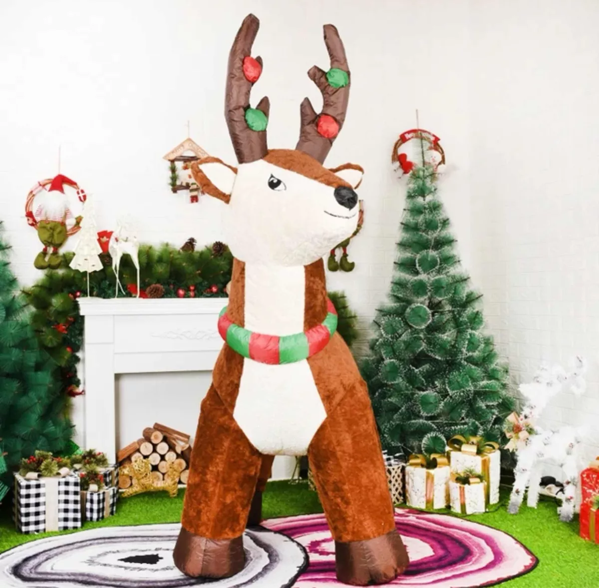 DECORACIÓN NAVIDEÑA RENO INFLABLE GIGANTE - 4
