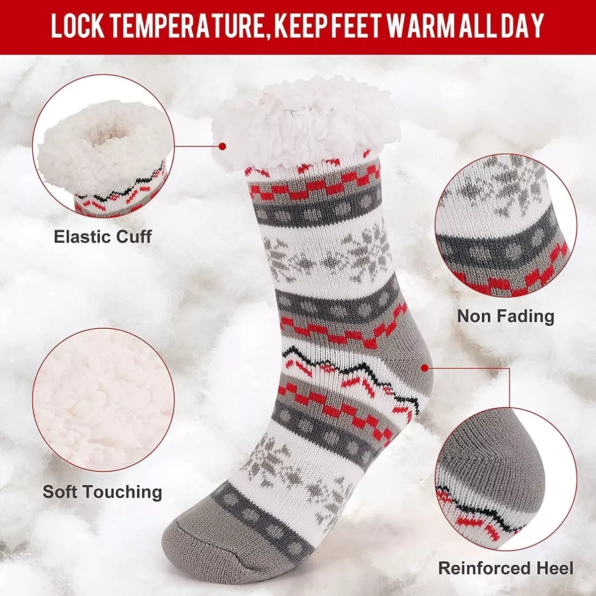 CALCETIN POLAR MEDIAS CON CHIPORRO MUJER INVIERNO - 4