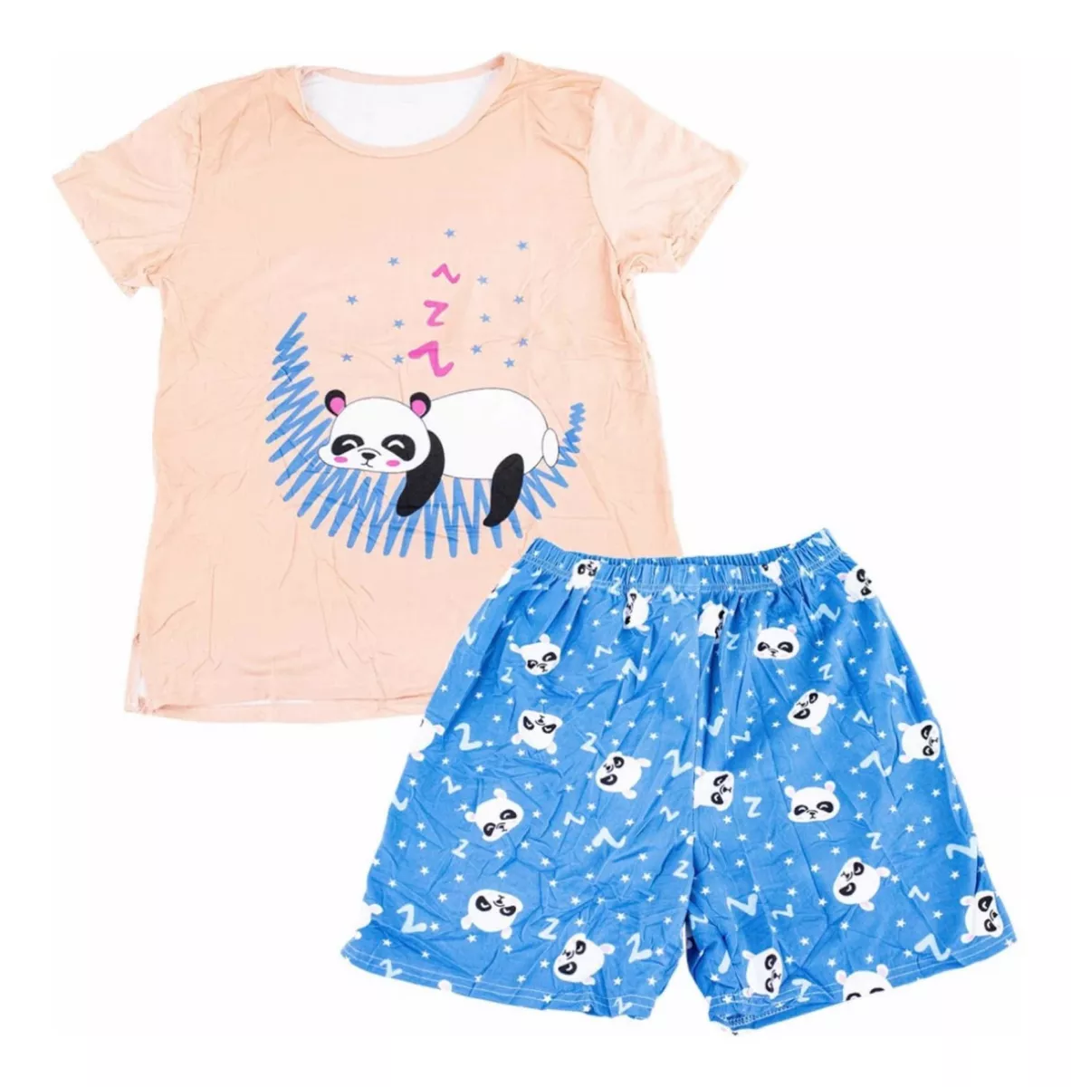 PIJAMA MUJER VERANO OTOÑO PRIMAVERA SHORT POLERA ALGODÓN - 1