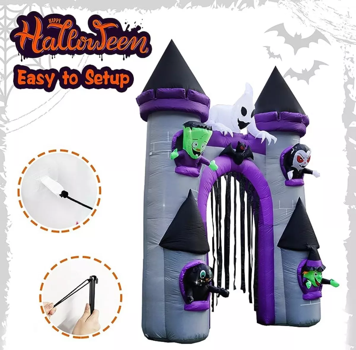 CASTILLO INFLABLE HALLOWEEN LED 270 CM - 3