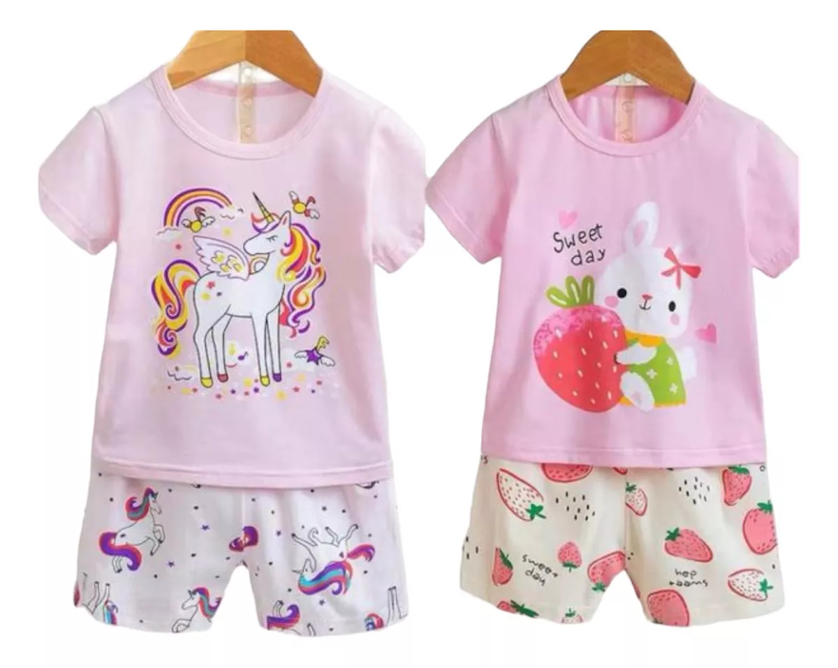 PACK X2 PIJAMA INFANTIL VERANO NIÑA NIÑO 100% ALGODÓN - 1