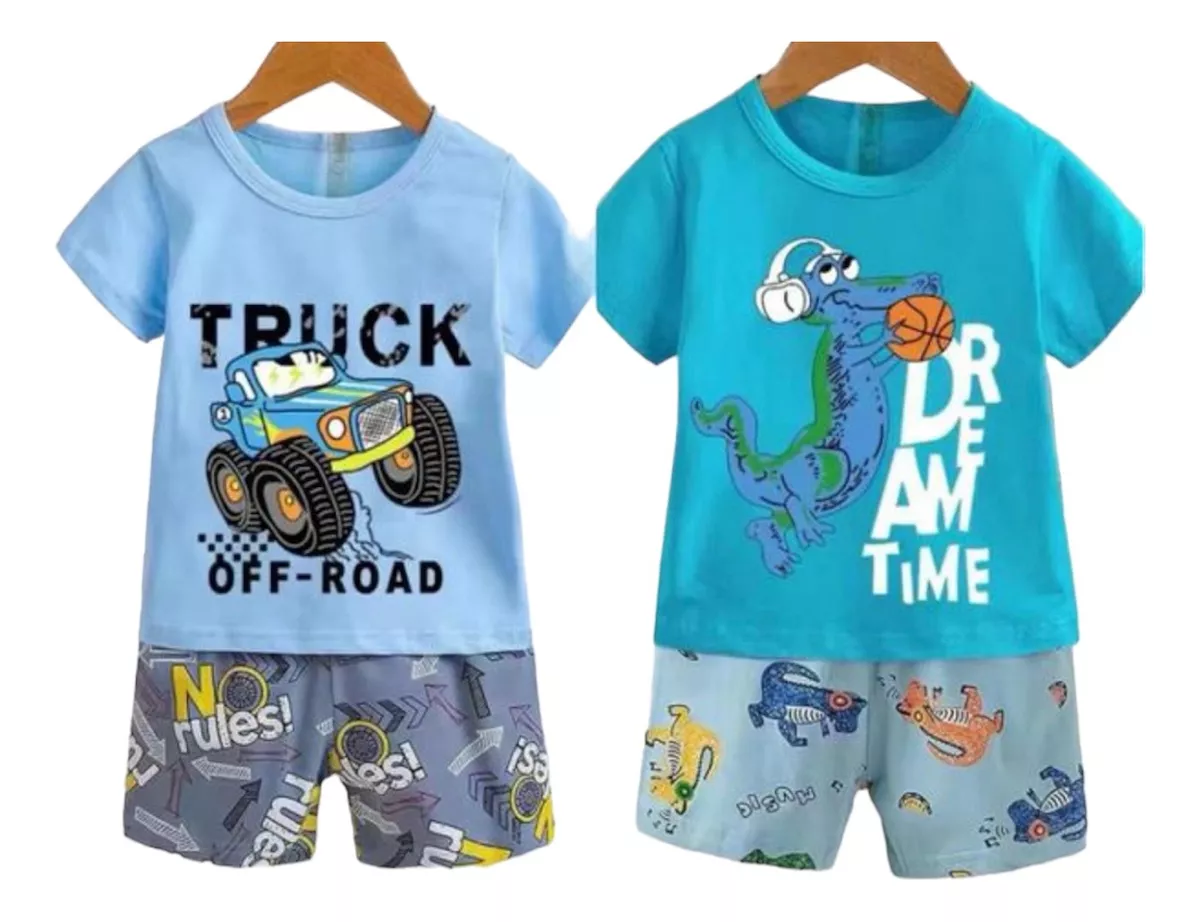 PACK X2 PIJAMA INFANTIL VERANO NIÑA NIÑO 100% ALGODÓN - 1