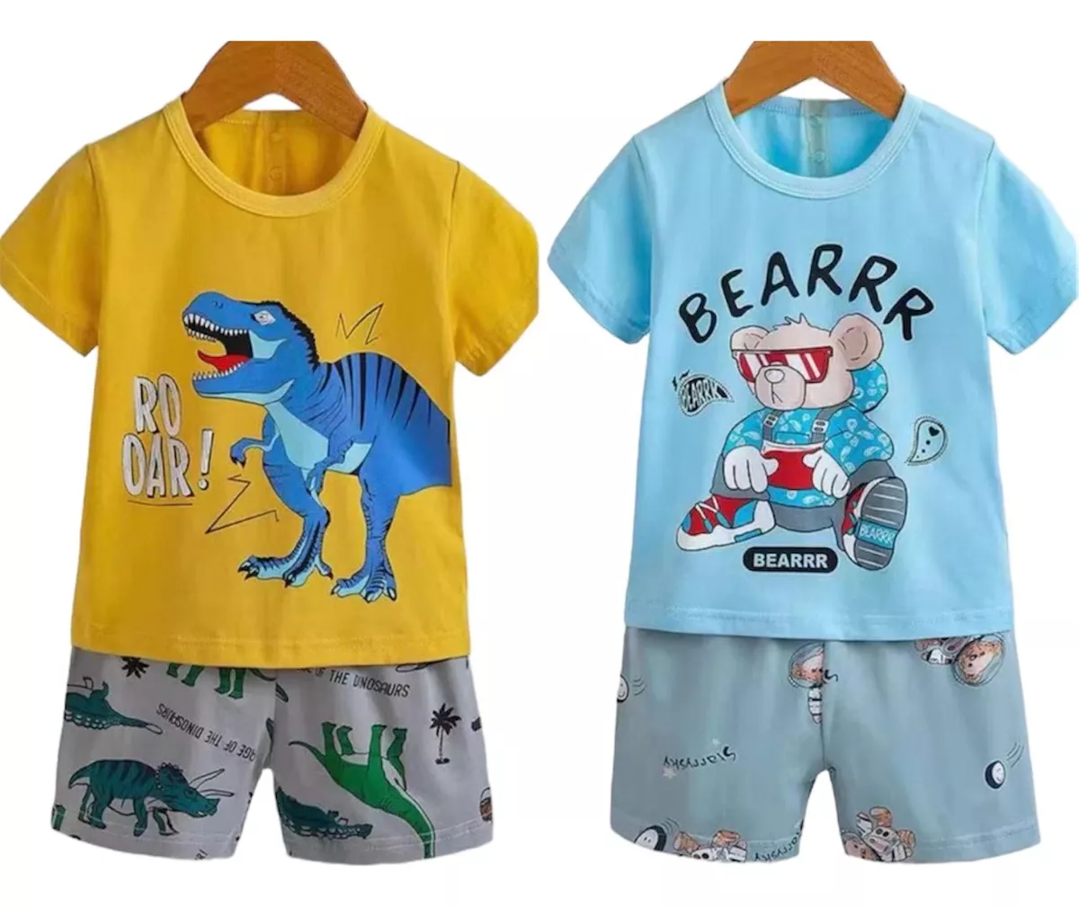 PACK X2 PIJAMA INFANTIL VERANO NIÑA NIÑO 100% ALGODÓN - 1
