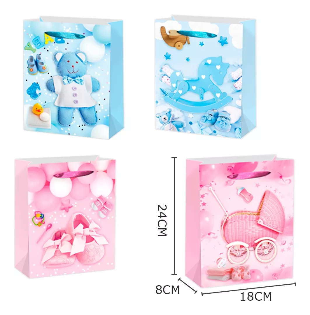 PACK X6 BOLSA REGALO 24CM ALTO X 18CM ANCHO 24X18 - 1