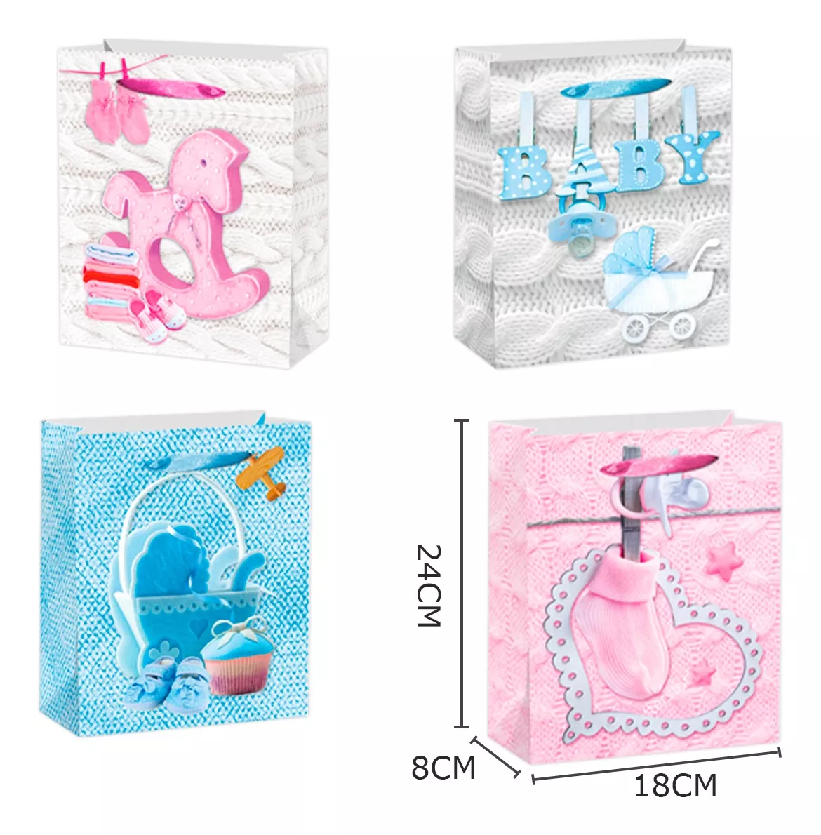PACK X6 BOLSA REGALO 24CM ALTO X 18CM ANCHO 24X18 - 2