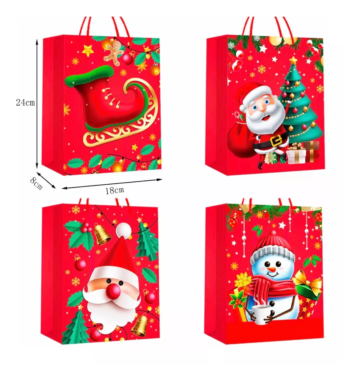 BOLSA NAVIDAD REGALO PACK X12 UNIDADES - 1