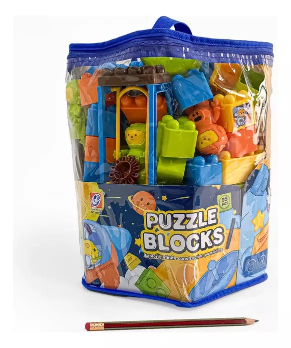 PUZZLE NIÑOS BLOQUES DE CONSTRUCCIÓN 95 PIEZAS ASTRONAUTAS - 2