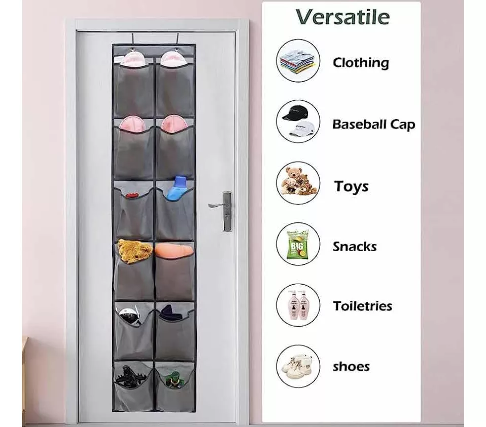 ORGANIZADOR DE ZAPATOS COLGANTE 12 BOLSILLOS PLEGABLE 40X90 - 2
