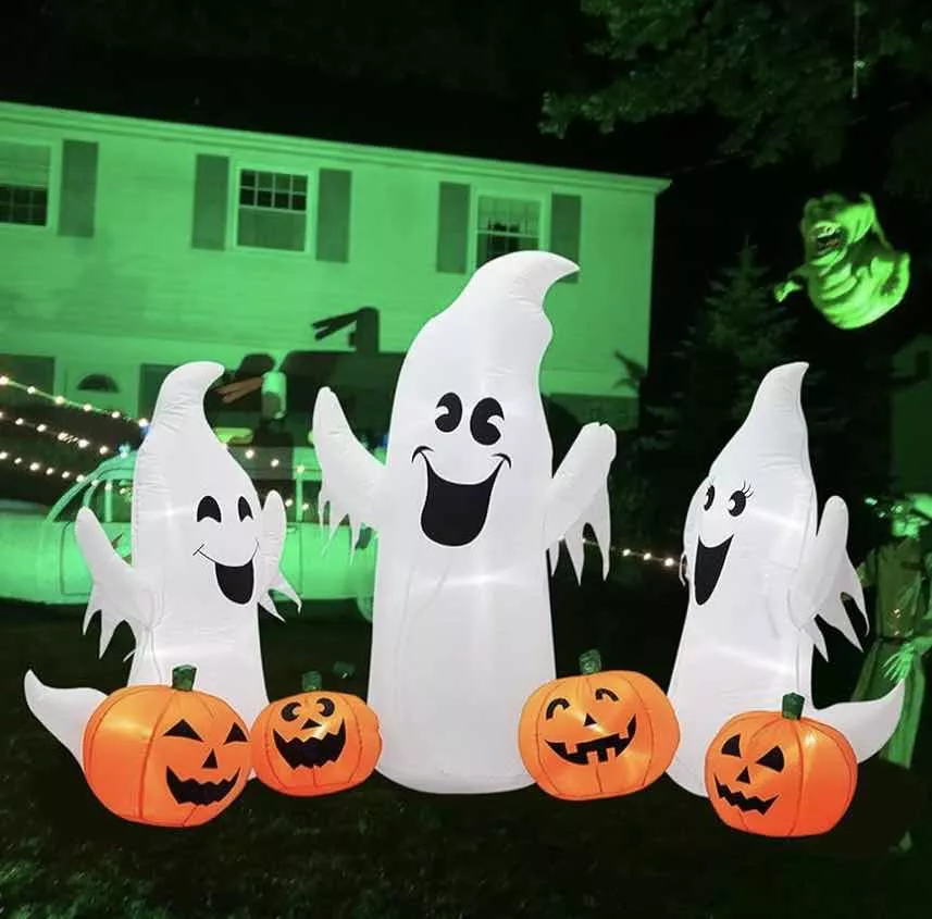 TRÍO INFLABLE FANTASMAS CON LINTERNAS HALLOWEEN 180 CM - 3