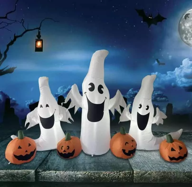 TRÍO INFLABLE FANTASMAS CON LINTERNAS HALLOWEEN 180 CM - 5