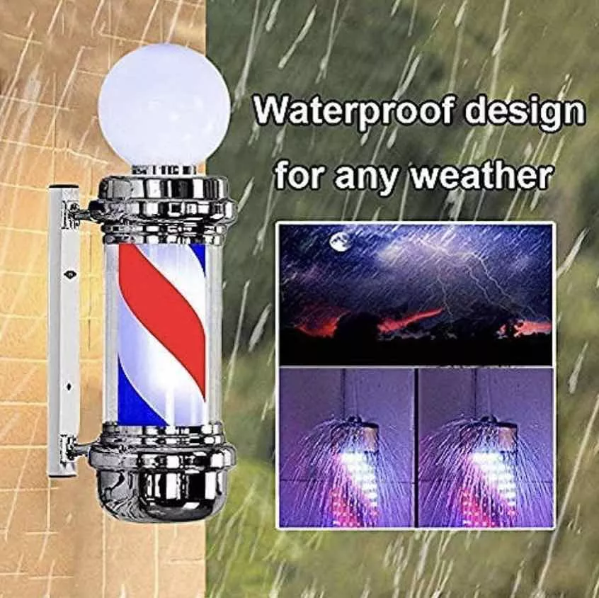 LETRERO BARBERÍA PELUQUERIA LED LUZ GIRATORIA BARRA 68CM - 3