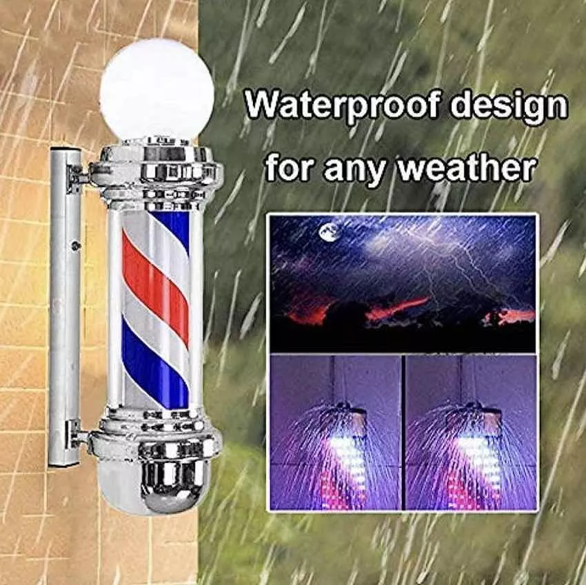 LETRERO BARBERÍA PELUQUERIA LED LUZ GIRATORIA BARRA 68CM - 5