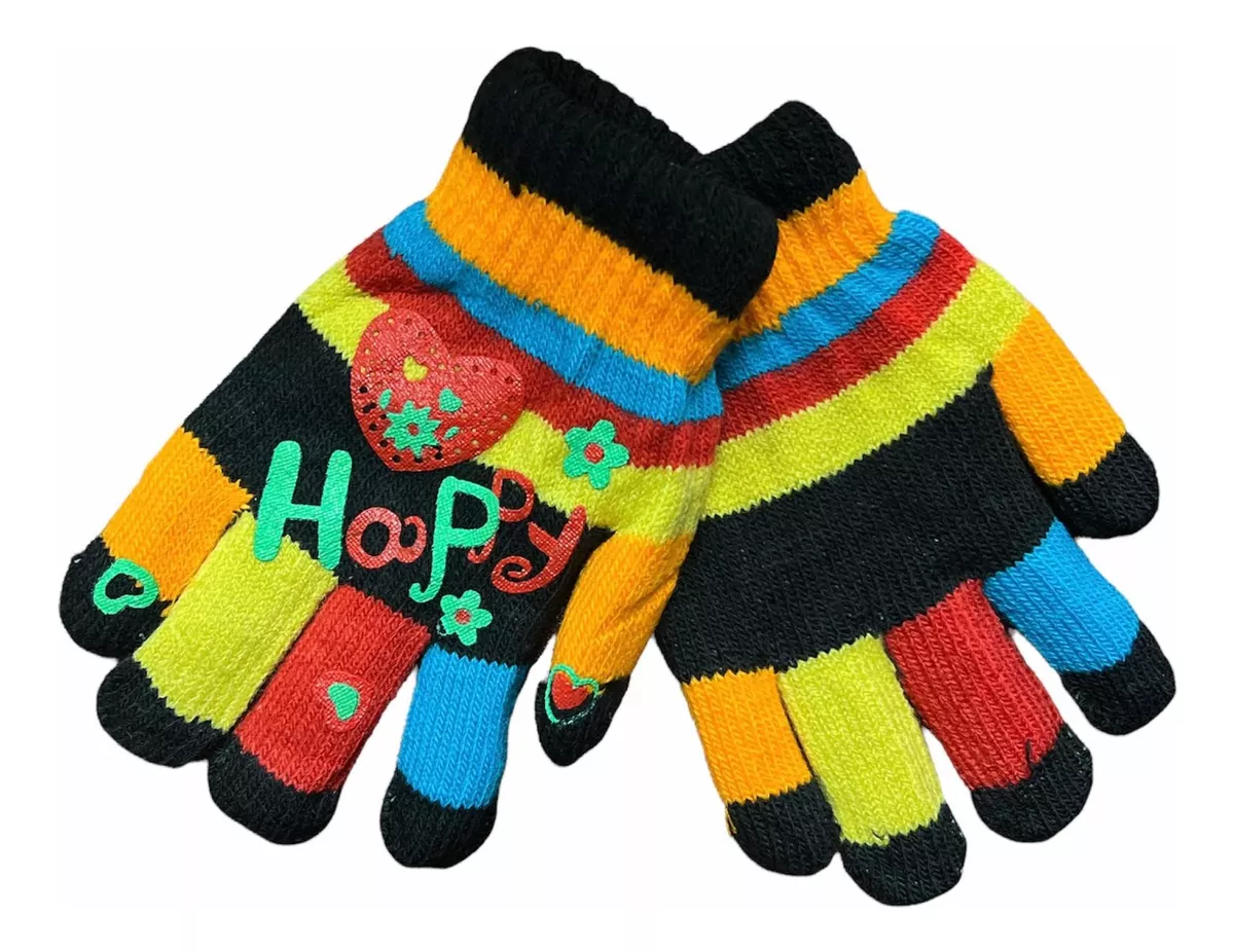 GUANTES PARA NIÑA INVIERNO DE LANA COLORES - 1