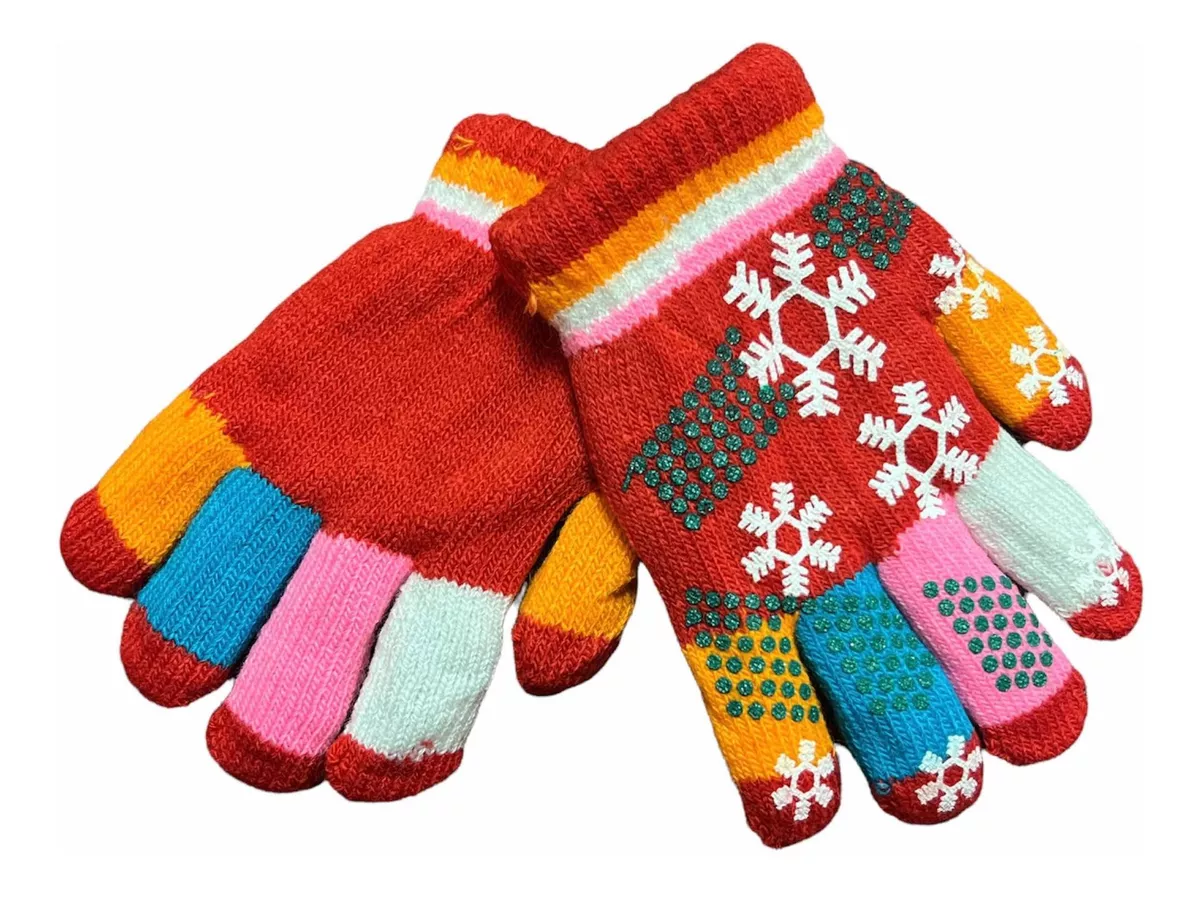 GUANTES PARA NIÑA INVIERNO DE LANA COLORES - 1